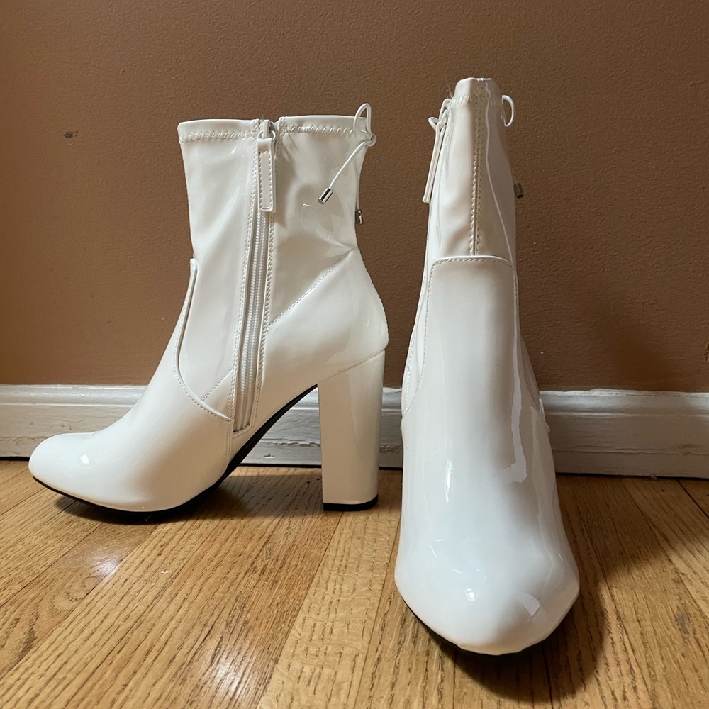 MATERIAL GIRL - Never Worn - White Booties - Size 10